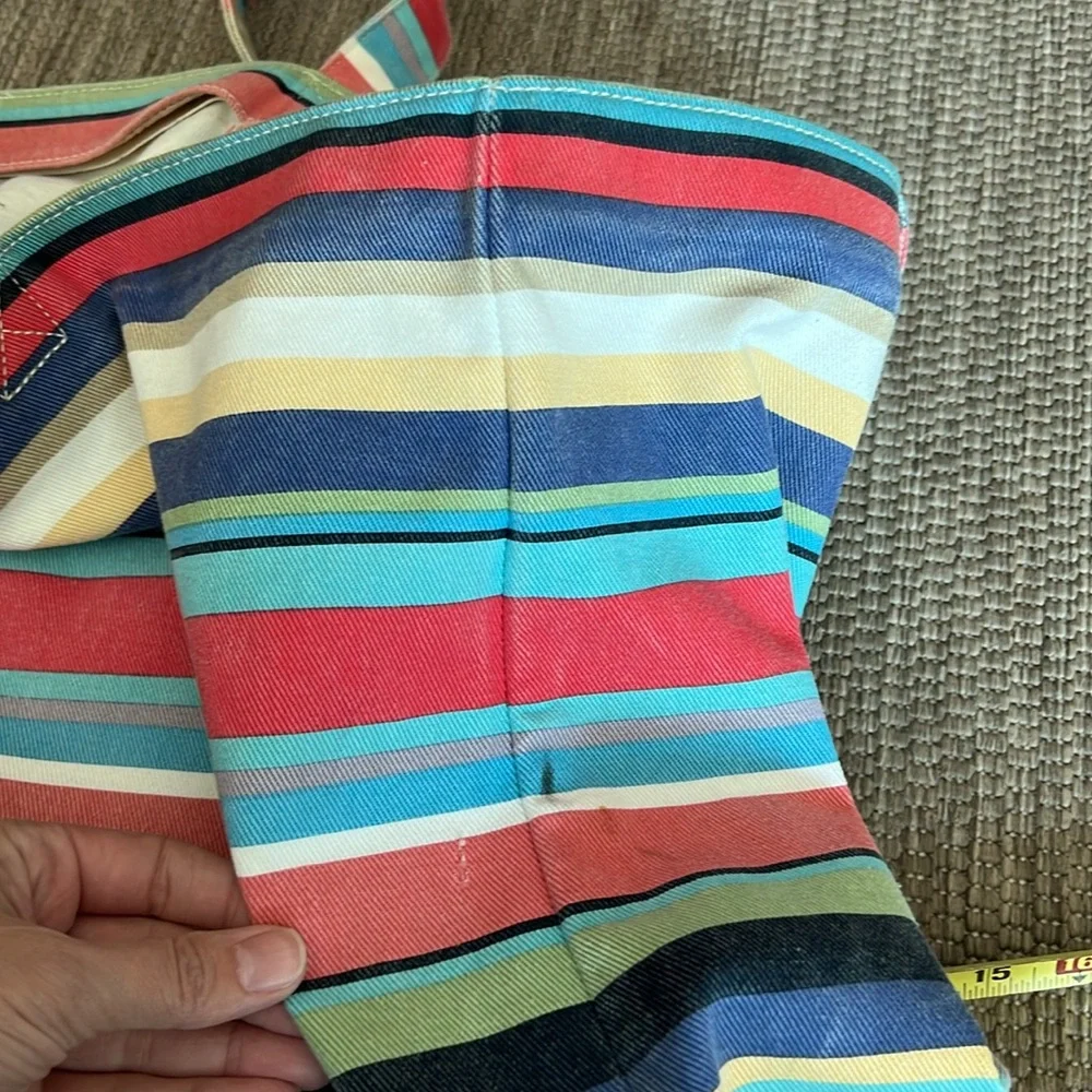 Vintage Eddie Bauer Summer Striped Cotton Canvas Tote